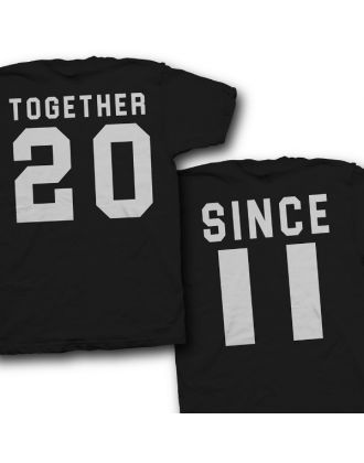 Парные футболки для двоих влюбленных "Together Since (Вместе с...)"